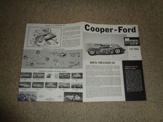Monogram Cooper Ford Slot Car 1960s 1/32 Instruction Sheet - 40