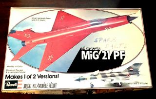 Vintage 1971 Revell Syrian Mig 21 Pf Scale 1:48 Kit H - 237