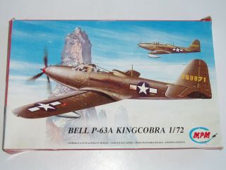 Mpm 1:72 Bell P - 63a Kingcobra Model Airplane Kit - Made In Bohemia - Started