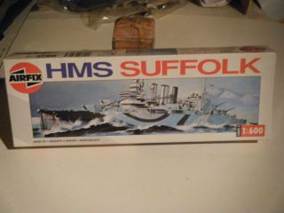 Classic 1990 Airfix 1/600sc Ww Ii British Hms Suffolk Heavy Cruiser Kit