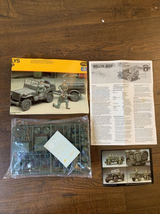1/35 Willys Jeep With Trailer And Soldiers By Testors No Box Bag