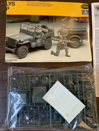 1/35 Willys Jeep with trailer and soldiers by Testors No Box Bag 2