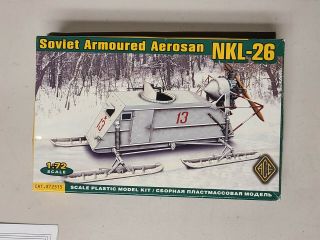 Soviet Armoured Aerosan Nkl - 26 Model Kit 1:72 Scale Open Box