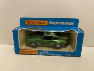 Unpunched Matchbox Superkings K - 70 Porsche Turbo Green - - Boxed