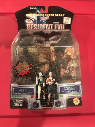 Resident Evil 2 Platinum 1998 Toy Biz Hunk And Zombie