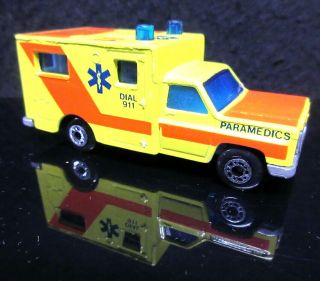 1/64 Vtg Lesney Matchbox Vhtf 1977 25 Ambulance Paramedics Yellow China
