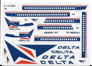 Loose,  Delta Dc - 10 Decals For Revell Kit,  No Instructions 1/144 H - 118 - 240 //