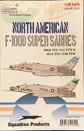 Scale Decals 1/48 F - 100d Sabres 308th Tfs/31st Tfw & 481st Tfs/27th