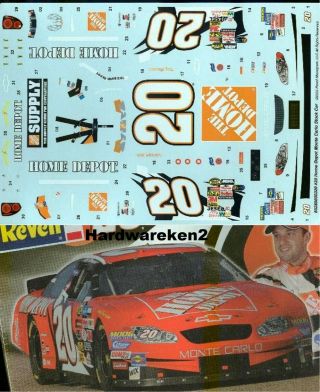 Nascar Decal 20 Home Depot 2004 Monte Carlo Tony Stewart - 1/24 Scale