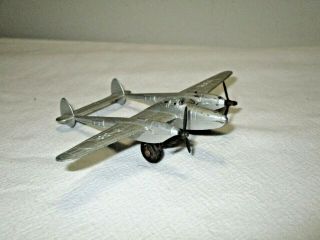 Vintage Tootsietoy Diecast 1950s P - 38 Lightning World War 2 Airplane