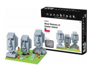 Nanoblock Micro - Sized Building Block Set Moai Statues Easter Island Chile