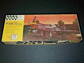 Hawk 1/4 " Scale North American P - 51d Mustang Wwii Fighter 1962 Kit 546,  Ob