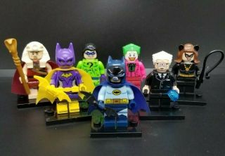 Batman 1966 Set Of 7 Minifigs Batgirl Alfred Joker Riddler Catwoman