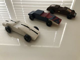 Set Of 3 Vintage Pinewood Derby Boy Scouts Cars - Ready To Race