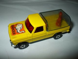 Matchbox Lesney Rolamatics 57 Wild Life Truck In Yellow,  Smoke Canopy