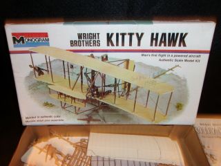 Vintage Monogram 1:48 Wright Brothers Kitty Hawk Plastic Model Airplane Kit 2