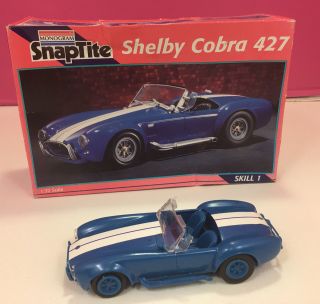 1995 Revell Snaptite Monogram Shelby Cobra 427 1:32 Built Model Blue 1097