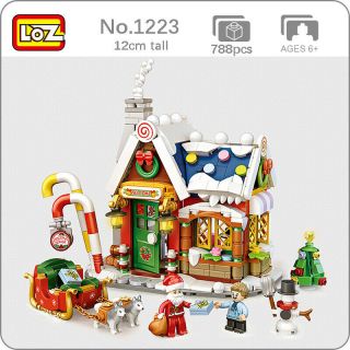Loz Merry Christmas House Santa Claus Snowman Tree Diy Mini Blocks Building Toy
