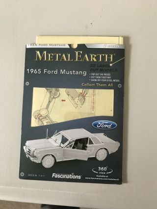 Metal Earth 1965 Ford Mustang - Metal Model To Build Opened But.