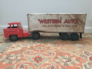 Vintage Marx Western Auto Stores Semi Truck And Trailer -