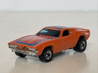 Vintage 1970 Hot Wheels Mattel Dixie Challenger Dodge 426 Hemi W/ Roof Flag Hk