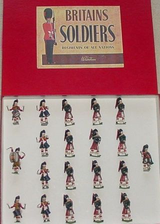 Old Britains Of England 1950s Lead,  Band Of The Black Watch,  20 Piece Boxed Set
