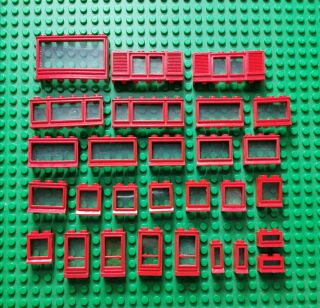 Lego Fenster Rot Verschiedene Größen Alt Vintage 70er Jahre 28 Stück (81)