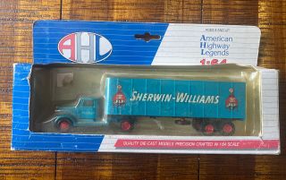 Ahl Peterbilt Blue Semi Truck Tractor Trailer Sherwin Williams Die Cast 1/64