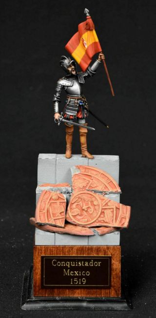 Painted Spanish Conquistador 1519 - Andrea Miniatures 54mm Metal Figure On Base