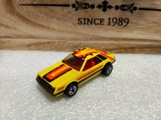 Vintage 1979 Hot Wheels Turbo Mustang Yellow Blackwall Fox Ford