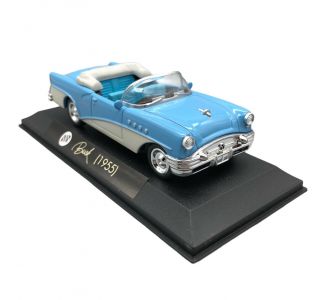 Ray 1955 55 Buick Century Convertible Car Blue Die Cast 1/43 With Case & Box