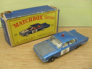 Matchbox Police Patrol Car No.  55 Pre Loved Suit Corgi