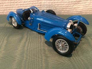 1934 Bugatti Type 59 By Burago,  Scale 1:18,  Color: Blue