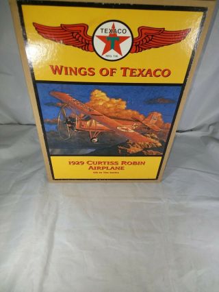 1929 Curtiss Robin Die - Cast Airplane Wings Of Texaco Coin Bank 6th In Series Mib