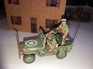 King & Country Dd075 Wwii U.  S.  Army Infantry Gi Us Jeep Patrol Machine D Day War