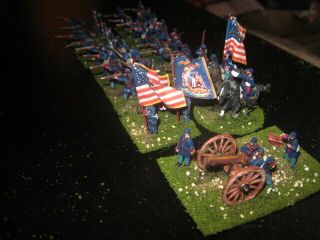 40 Painted 1/72 - Us Civil War Union York Infantry W Artillery