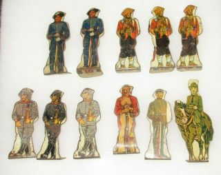11 Marx Soldier Of Fortune Game Toy Soldiers Tin Litho Targets German Us Italian