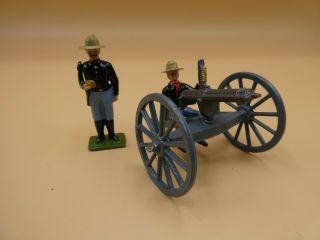 Hocker / Britains Spanish American War U.  S.  Artillery Gatling Gun Soldiers