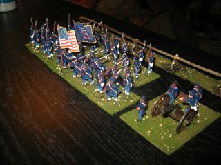 40 Painted 1/72 Us Civil War Union 5th Jersey Infantry Regiment & Artillery