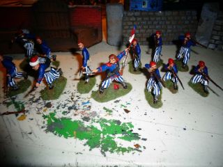 Painted Plastic 54mm American Civil War Southern Zouave Infantry