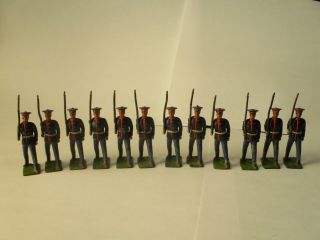 12 Britains Toy Lead Soldiers Us Marines With Rifles.  Moveable Arm