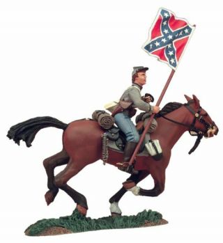 Britains 31019 American Civil War Confederate Trooper W/guidon Charging,  No Box