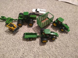 Ertl John Deere 1/64 Tractors,  Baler,  Hay Wagon,  Manure Spreader,  8410,  8420