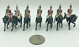 (7) Vintage Britains Mounted Regiment Lifeguards Lead Toy Soldiers 54mm Great