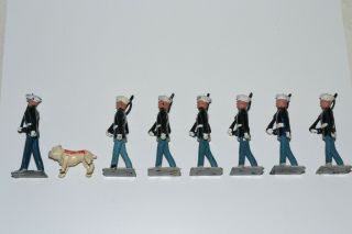 Vintage Johillco Lead - Scarce Set U.  S.  Marines & Bulldog Mascot