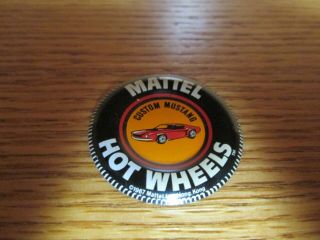 Vtg 1967 Mattel Hot Wheels Redline Custom Mustang Metal Pocket Clip Badge Button