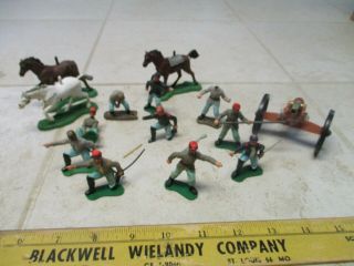 Vtg Britains Us Civil War Union Confederate Cannon Horses 54mm Figures Soldiers
