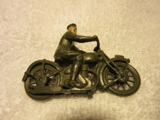 Vintage Britains Military Motorcycle Toy Diecast Metal