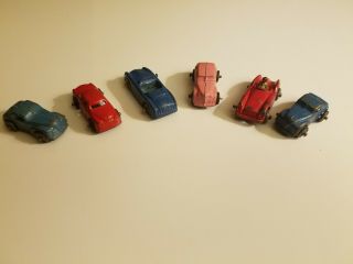 6 Metal Small Toy Cars,  Barclay And Others