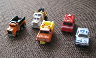 Galoob Micro Machines City Service Set 7 Police Rescue Wrecker Dump Truck 1988